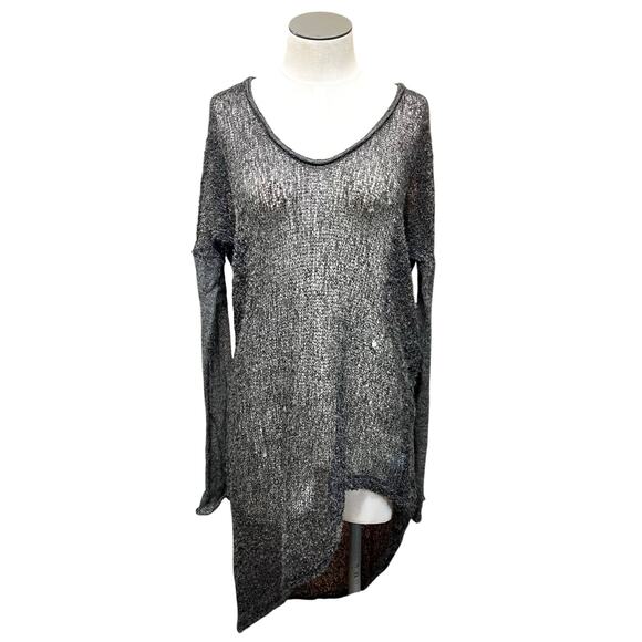 Helmut Lang Womens Alpaca Blend Bare Boucle Asymmetrical Tunic Sweater Sz M - Picture 2 of 14